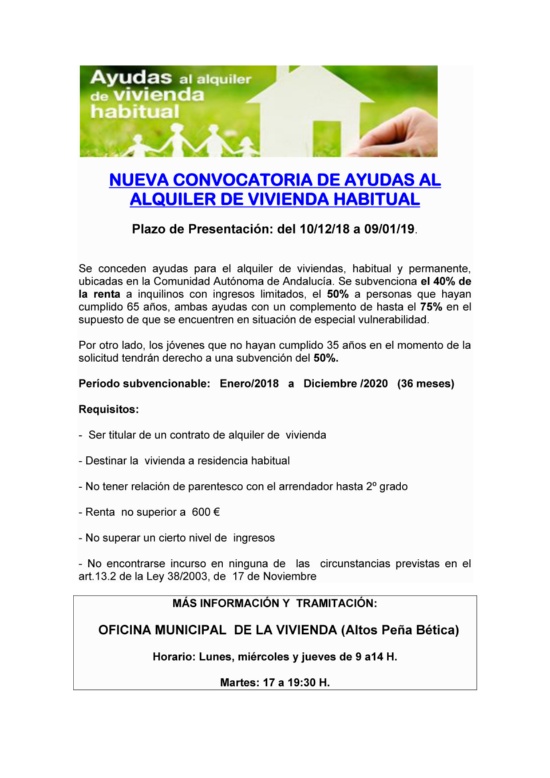 Nueva convocatoria ayudas alquiler viviendas copia